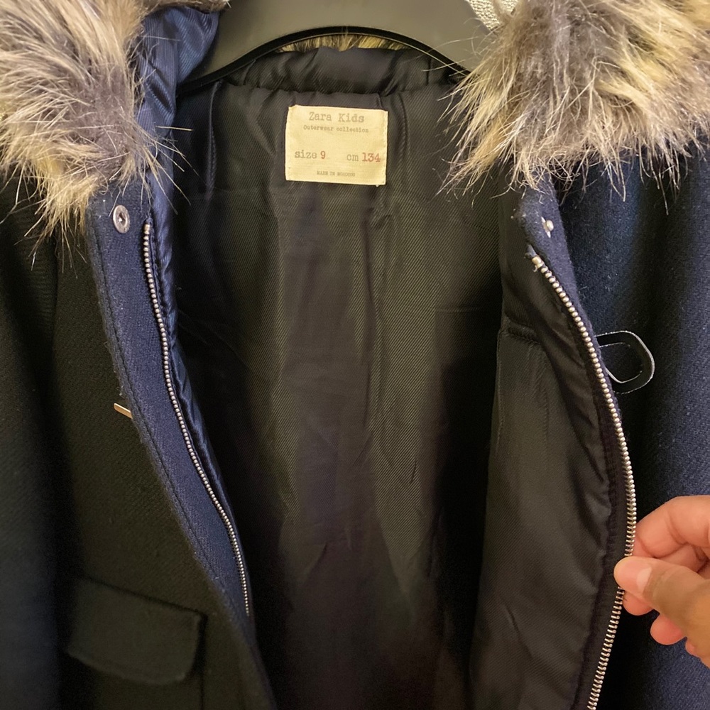 Zara girls hooded fur jacket - Picture 7 of 8